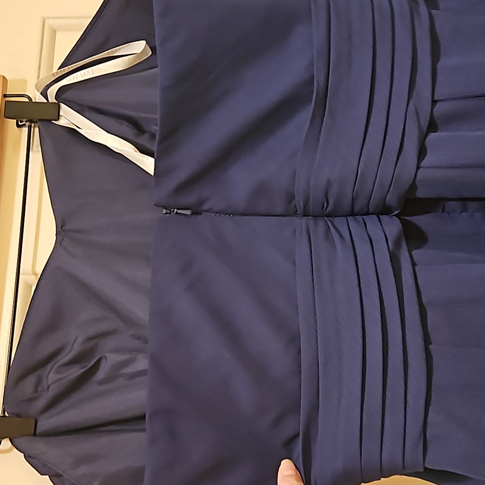 David's Bridal Navy blue bridesmaid/special event strapless dress Size 20 - Picture 5 of 10